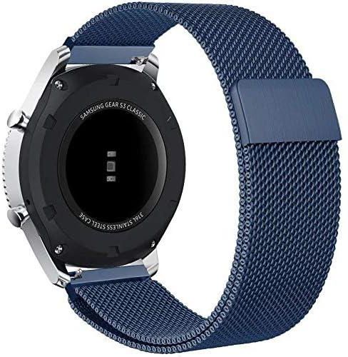 Elite Stainless Steel Loop Strap Wrist Band For Fossil Watches 22mm - Navy Blue