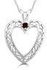 1.9mm Garnet 925 Sterling Silver Filigree Heart Pendant 18" Chain Necklace