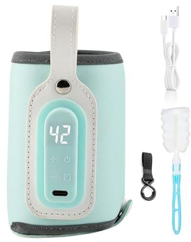 Portable Baby Bottle Warmer,Baby Bottle Warmer USB Milk Warmer Baby Milk Warmer Bottle Insulation with Temperature Control for Indoor, Outdoor, Travel, (Blue)