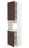 METOD High cab f oven w 2 doors/shelves, white/Voxtorp walnut effect, 60x60x240 cm - IKEA