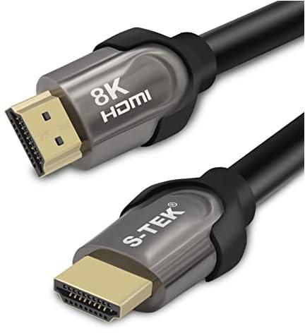 S-TEK [3M/10FT] 8K HDMI Cable Ultra High Speed 48Gbps HDMI 2.1 8K 60Hz 4K 120Hz, eARC, Dynamic HDR, Dolby Vision, Compatible with PS5 PS4 Nintendo Switch