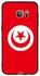 جراب ظهر برسمة علم تونس زوت لسامسونج جالكسي S7 - احمر وابيض