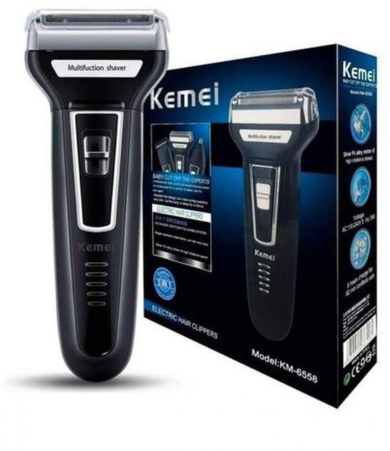 Kemei Km-6558 ماكينة كهربائية لقص الشعر 3 فى 1 - أسود
