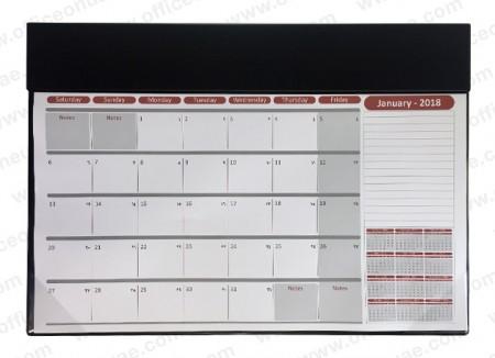 2018 Planner with Desk Blotter, 1Month/1Page, 50 x 35 cm, PVC, Black