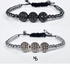 Generic Triple Zircons Bracelet - Silver & Black