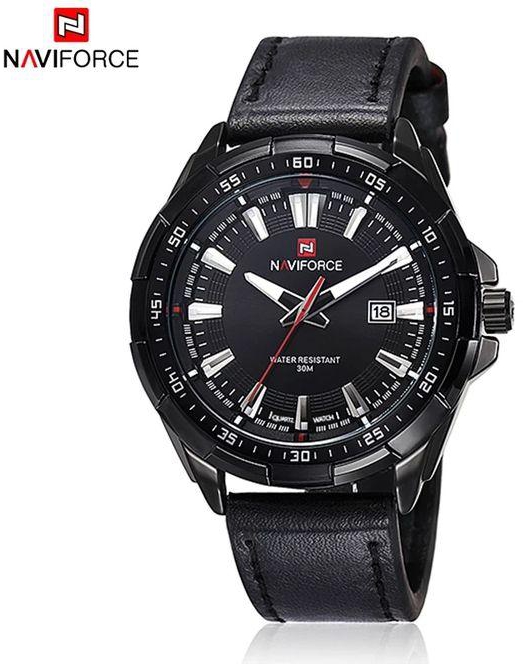 Naviforce New Watch Digital Top Luxury Man Leather Quartz Business Clock 9056