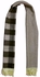Scarf Collections Double Face Solid & Plaid Check/Carreau/Stripe Pattern Wool Winter Scarf/Shawl/Wrap/Keffiyeh/Headscarf/Blanket For Men & Women - Medium Size 37x170cm - P04 Greige / Dark Brown