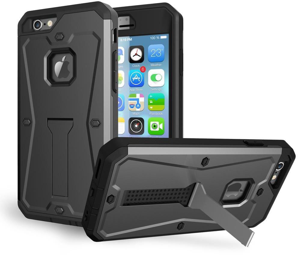 Ozone Waterproof Rugged Hybrid Case Cover w/ Screen Protector for Apple iPhone 6/ 6S Grey