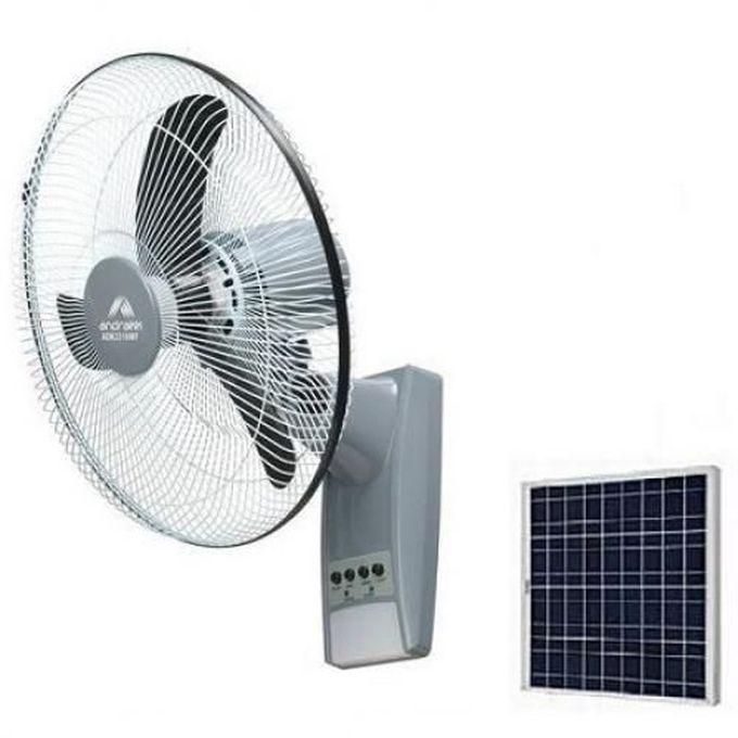 Andrakk Rechargeable 16'' Wall Fan With Remote + Free Solar Panel