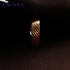 Stainless steel ring decorated with diagonal stripes gold-plated 18 carat (Size 10) NO.R91