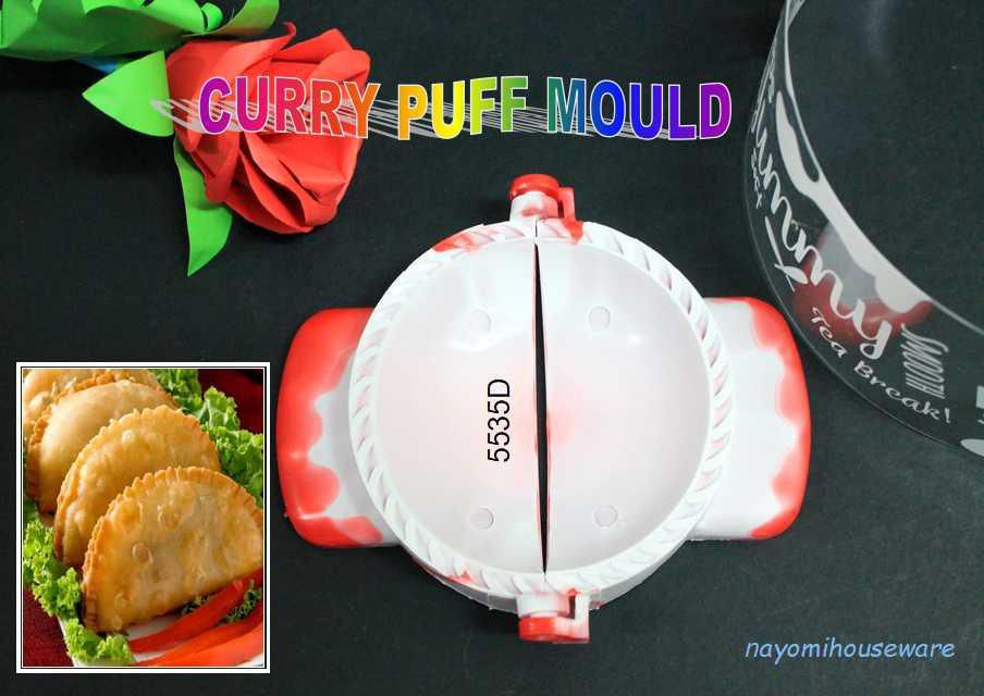 1 Piece of 3 inches/ 8 cm Plastic Curry Puff/Dumpling Mould Best (Red/White)