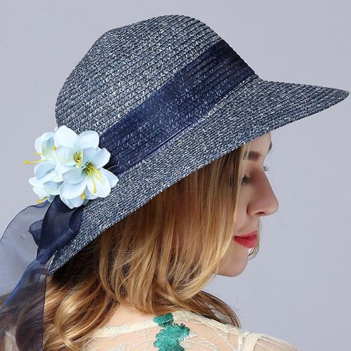 Summer Beach Hat Outdoor Leisure Travel Cap Ladies Elegant Sunhat Lily