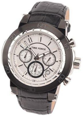 Time Force Watch For Men, Leather Band, Quartz, TF4001M02
