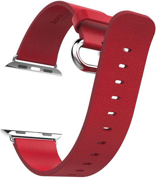Fashion Leather Watchband Strap For Apple Watch 38mm - Red