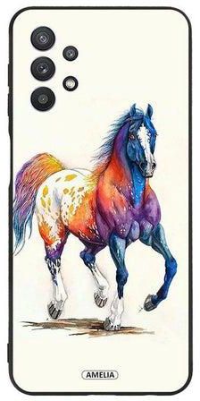 Protective Case Cover for Samsung Galaxy A32 5G Colored Horse Paint Art