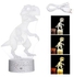 مصباح ليلي بإضاءة LED على شكل ديناصور ثلاثي الأبعاد أبيض 21.50x5.30x15سم