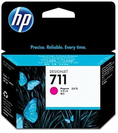 HP 711 CZ131A Magenta 29-ml Genuine HP Ink Cartridge with Original HP Ink, for HP DesignJet T120, T125, T130, T520, T525, T530 Large Format Plotter Printers and HP 711 DesignJet Printhead
