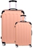 حقيبة جانبية صلبة | مجموعة شنط سفر من مادة ABS بتصميم خفيف الوزن و8 عجلات دوارة 20/28 انش - (مجموعة من قطعتين، ذهبي وردي)