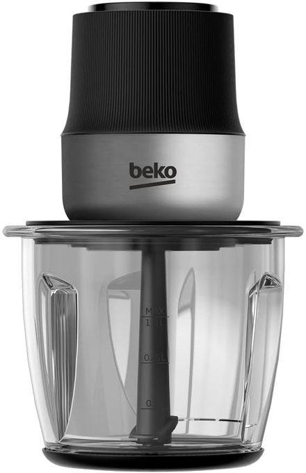 Beko Beko كبه طعام ، 400 وات، وعاء زجاجي سعة 1000 مل، غطاء إينوكس، 2 إعدادات للسرعة، شفرتان من الستانليس ستيل - CHG 81442 BX