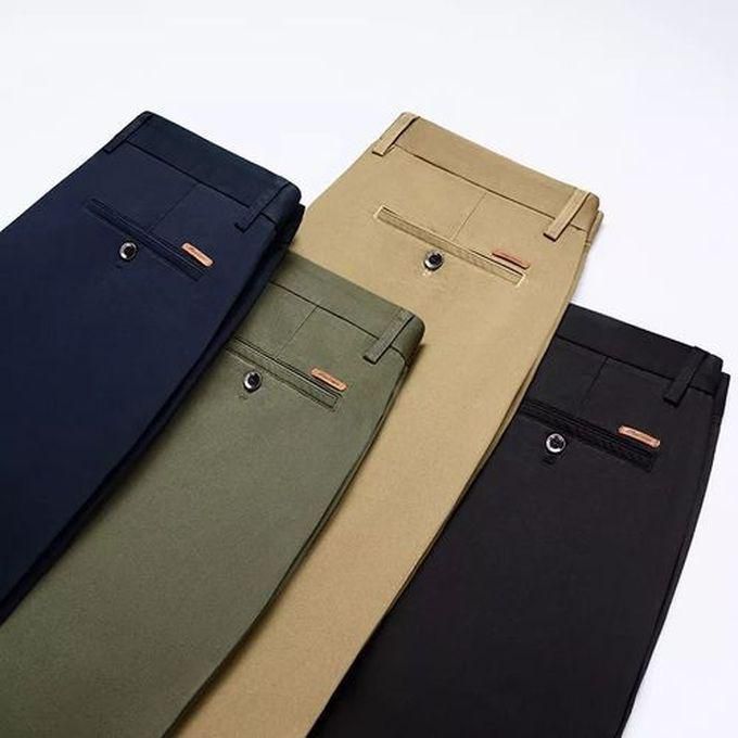 4 In 1 HIGH QUALITY Chinos Trousers For Men- Multi Colour