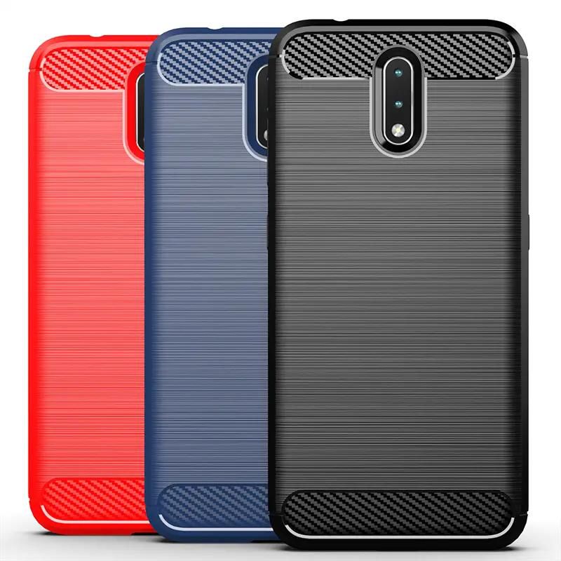 In stock for Nokia 2.3 Casing Carbon Fiber Soft TPU Back Cover grey for Nokia 2.3