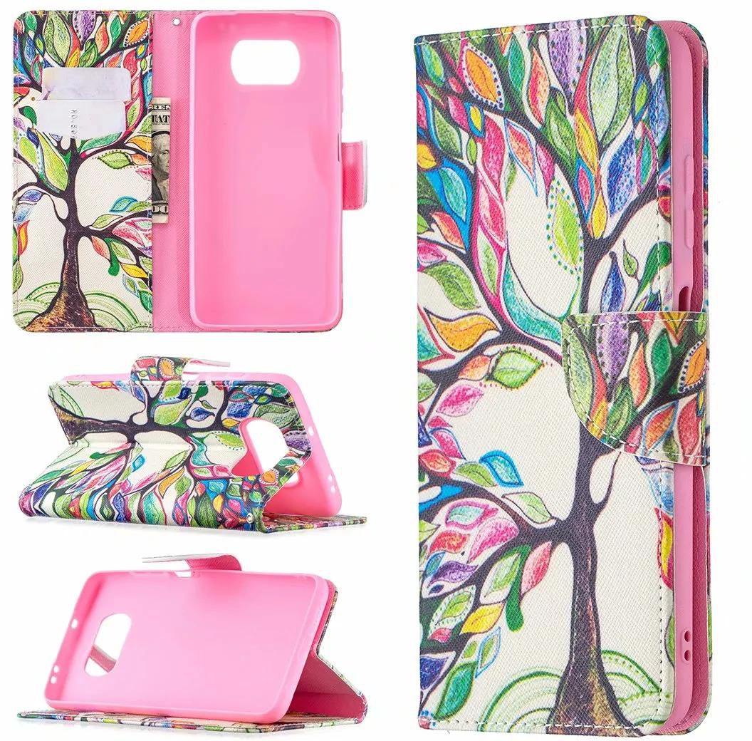 Xiaomi Poco X3 NFC Case, Flip PU Leather Wallet Phone Cover for Poco X3 NFC - Painting tree