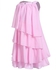ARSHINER Kids Girls O-Neck Sleeveless Rhinestone Solid Multi-Layers Pleated Chiffon Cupcake Dress-Pink