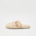 Janice Textured Slip-On Slides with Bow Accent