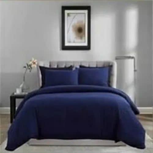Beddings Collection Plain Duvet Bedsheet And 4 Pillowcases-blue