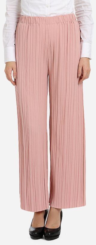 BLEND Plisse Flair Pants - Pink