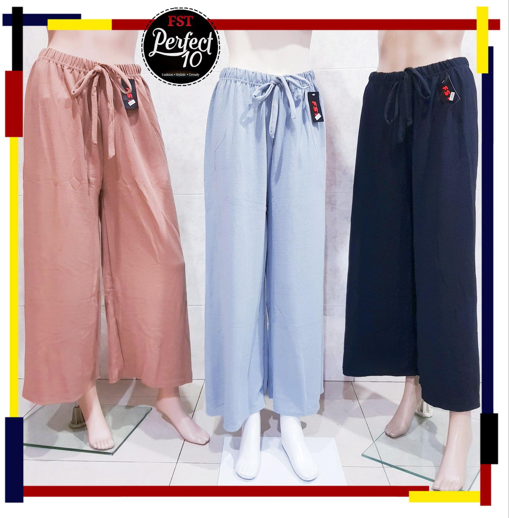 FST Plain Palazzo Pant With Tie [LW996] (13 Colors)