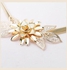 Flower Embellishment Elastic Waist Strap Belt Gold