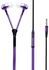 Purple In-Ear Zip Zipper Style Tangle Free Hands free Earphones Headphones UNIVERSAL