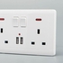 Generic Double Wall Sockets 2 Gang 13A With 2 USB Charger