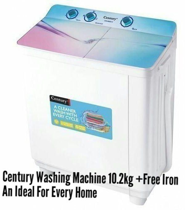 Century 10.2kg Semi-Automatic Twin Tub Washing Machine + Free Iron