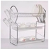 3-Tier Dish Rack / Utensils Rack Stainless Steel with Drain Board Silver 3 layer