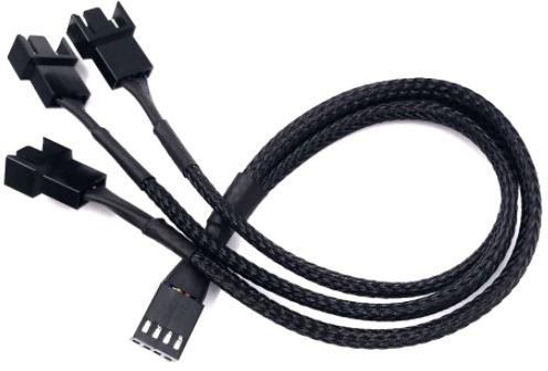 1 to 4 Way 4Pin PWM Fan Sleeved Extension Splitter Cable (Black)