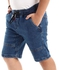 Andora Surf Blue Thigh Stitched Detail Denim Shorts