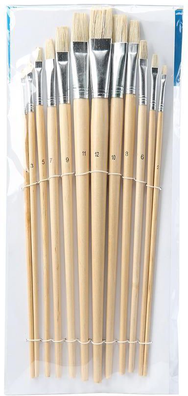 Decoroy Artist Flat Brush Set (Pack of 12)