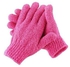 Fashion Bathing Gloves Exfoliating Body Shower Scrub Gloves-pink