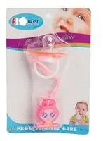 Soother Chain Soft Teether Pacifier Toy For Infant Kids Pink Pink as picture