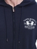 Santa Monica Navy Polyester Zip Up Hoodie For Men