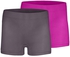 Silvy Set Of 2 Casual Shorts For Girls - Gray Fuchsia, 4 - 6 Years