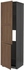 METOD High cab f fridge/freezer w 2 doors - black Enköping/brown walnut effect 60x60x220 cm