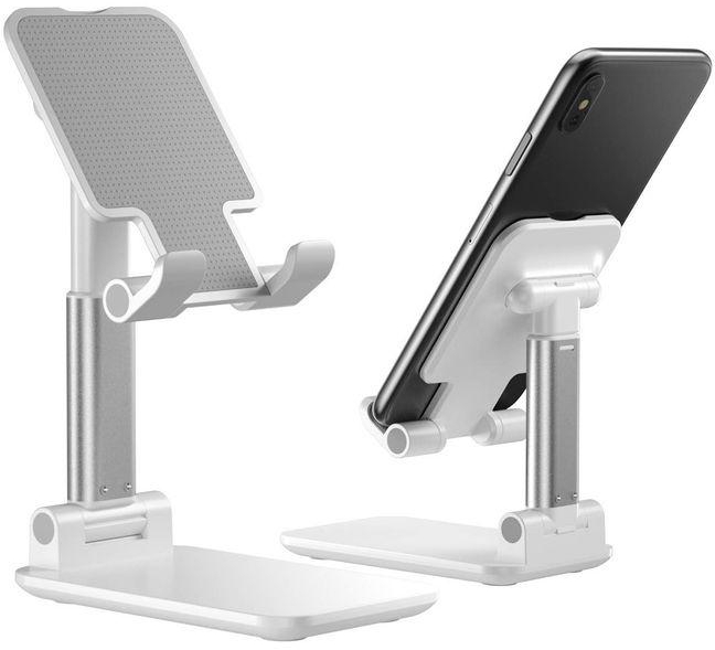 folding desktop phone stand (white)