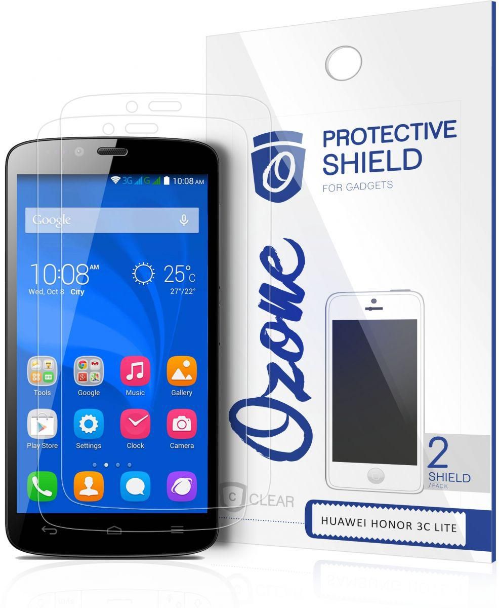 OZONE Crystal Clear HD Screen Protector Scratch Guard for Huawei Honor 3C Lite ‫(Pack of 2)