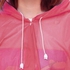 Waterproof Jacket Clear EVA Raincoat Hooded Unisex- Pink.