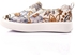 Mr Joe Textured Floral Leather Slip On Casual Shoes - White, Beige & Lilac