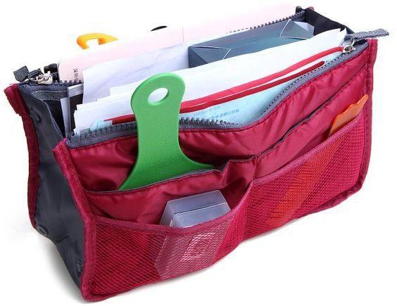 13 pocket Zipper Bag in Bag Organizer [ red ]