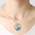 Veecans Blue Swan Lake Pendant Necklace Crystal Necklace - Aquamarine